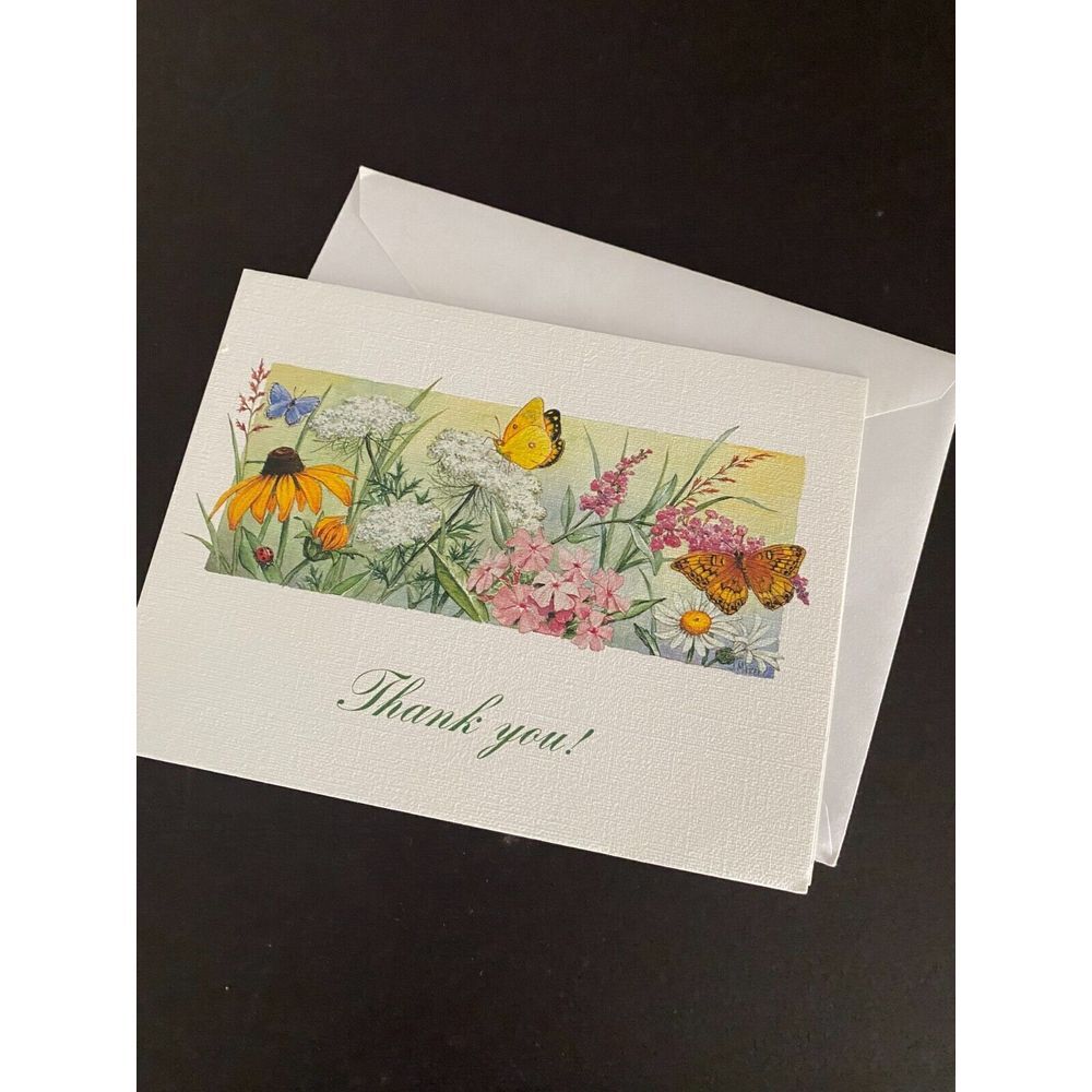 Judy Mizell Flowers and Butterflies 'Thank You!' Greeting Card